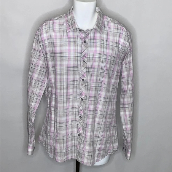 Jared Lang Button Front Long Sleeve Plaid Shirt-XL - Picture 1 of 5